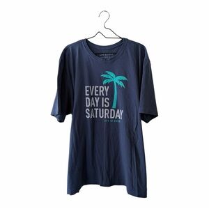 Life is Good Men’s Blue Crusher Tee Graphic T Shirt Everyday is Saturday 3XL